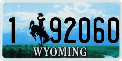 WY license plate 192060
