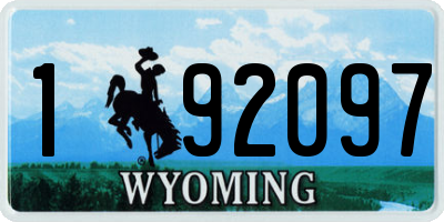 WY license plate 192097