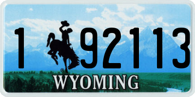 WY license plate 192113