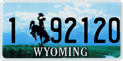WY license plate 192120