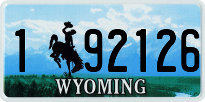 WY license plate 192126