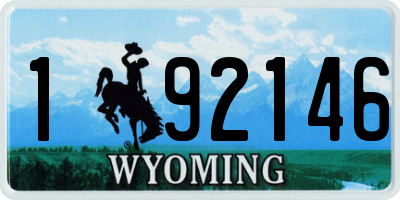 WY license plate 192146