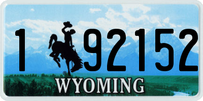 WY license plate 192152
