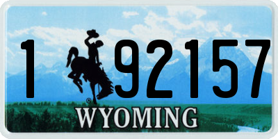 WY license plate 192157