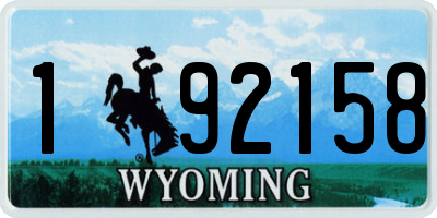 WY license plate 192158