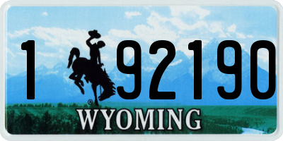 WY license plate 192190
