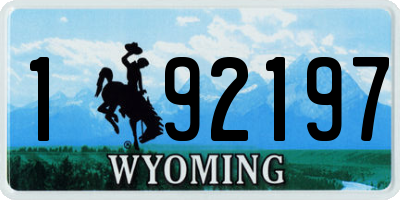 WY license plate 192197