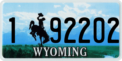 WY license plate 192202