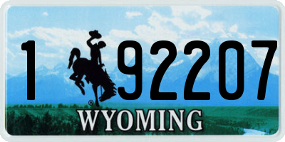 WY license plate 192207