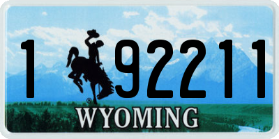 WY license plate 192211