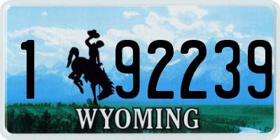 WY license plate 192239