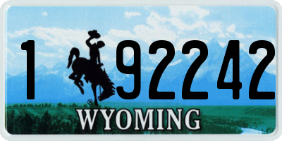 WY license plate 192242