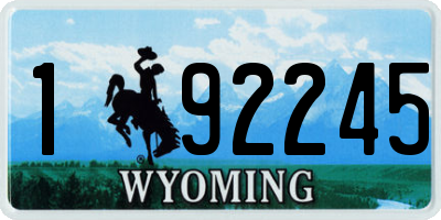 WY license plate 192245
