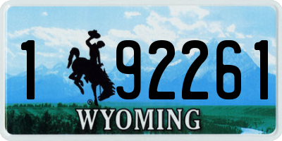 WY license plate 192261