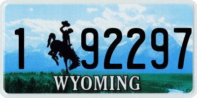 WY license plate 192297