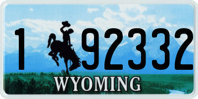WY license plate 192332