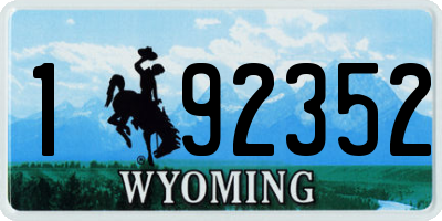 WY license plate 192352