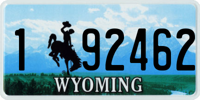 WY license plate 192462