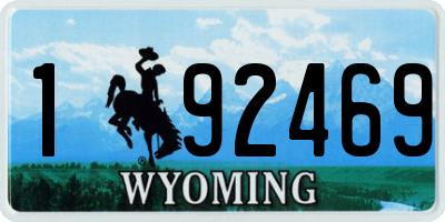 WY license plate 192469