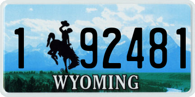 WY license plate 192481