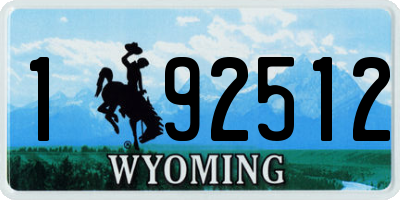 WY license plate 192512
