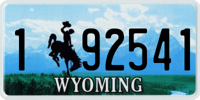 WY license plate 192541