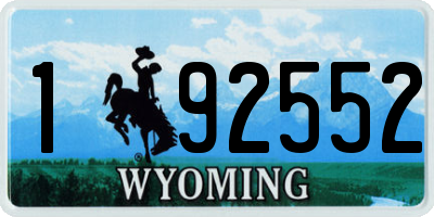 WY license plate 192552
