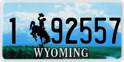 WY license plate 192557