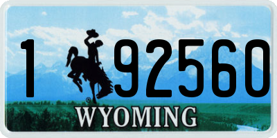 WY license plate 192560