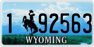 WY license plate 192563