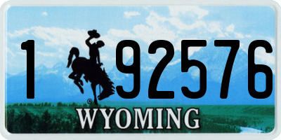 WY license plate 192576