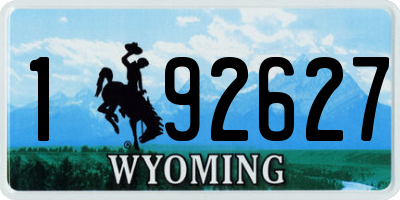 WY license plate 192627