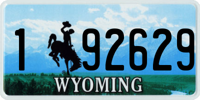 WY license plate 192629