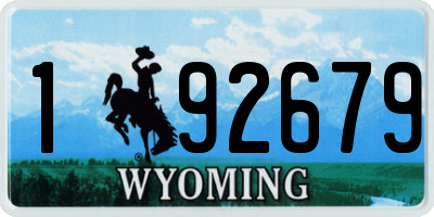 WY license plate 192679