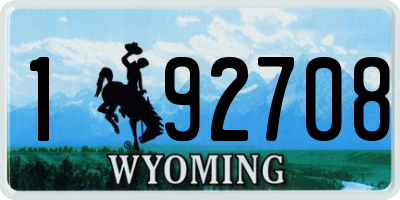 WY license plate 192708