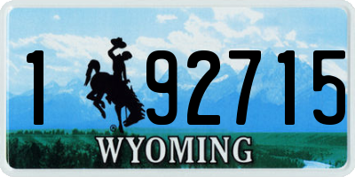 WY license plate 192715