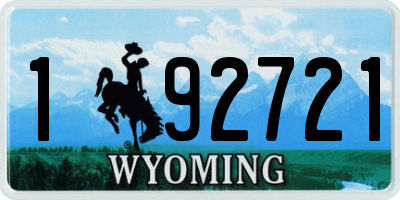WY license plate 192721