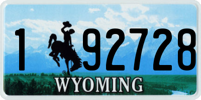 WY license plate 192728