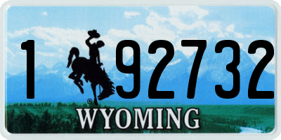 WY license plate 192732