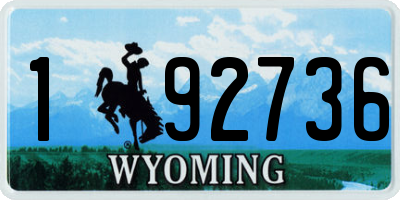 WY license plate 192736
