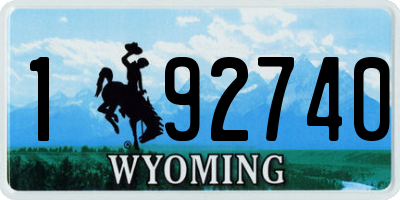 WY license plate 192740