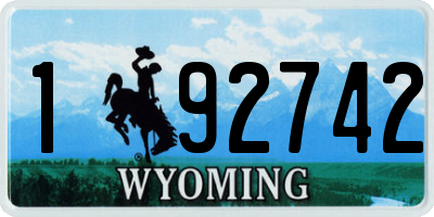 WY license plate 192742