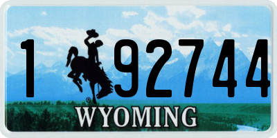 WY license plate 192744