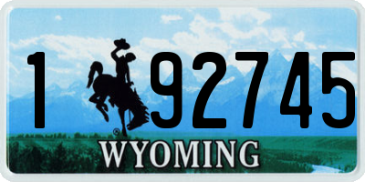 WY license plate 192745