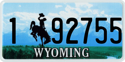 WY license plate 192755