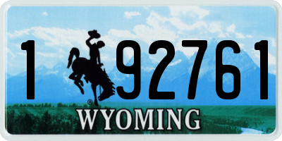 WY license plate 192761