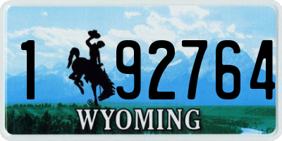 WY license plate 192764