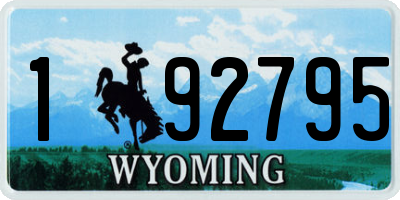 WY license plate 192795