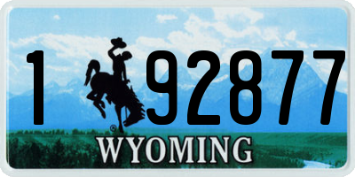 WY license plate 192877