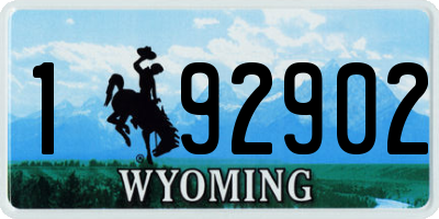 WY license plate 192902